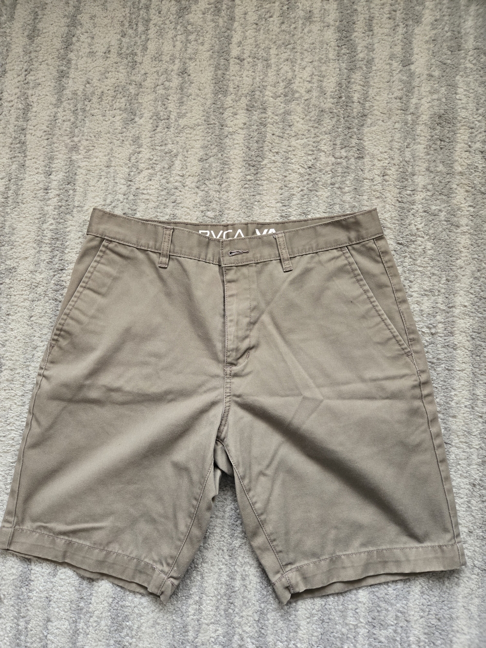 RVCA Men's Khaki Flat Front Shorts
